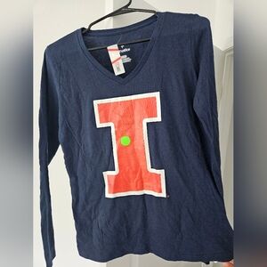 Women's Small Blue Long Sleeve Shirt University of Illinois Fighting Illinis